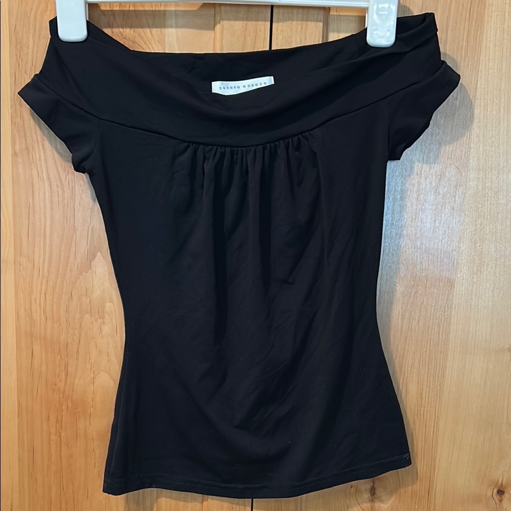 Susanna Monaco boatneck shirt black Snall